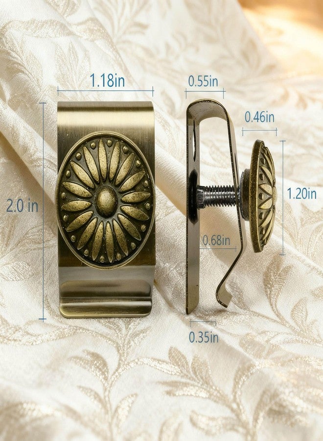 Doselves Tapestry Wall Hanging Clamps 4PCS 1.2x2.0 Textile Art Decoration Hangers Metal Clips for Hanging Rugs Carpet Display (Antique) - Image 2